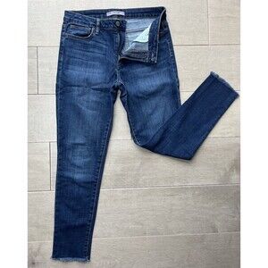 Joe’s Joes Sz 30 Us 10  Skinny Jeans Denim Dark Wash  ankle Pants Fried Raw Hem